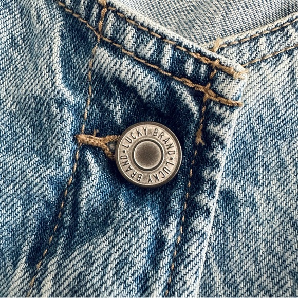 Lucky Brand Tailored Women’s Denim Vest Crop Top Western Boho Size L - Picture 6 of 13